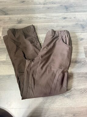 Men's Brown Casual Elastic-Waist Pants